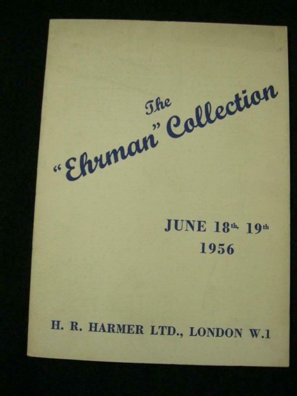 HR HARMER AUCTION CATALOGUE 1956 THE 'EHRMAN' WORLD COLLECTION