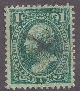 PROPRIETARY STAMP: 1c Second Issue #RB11a used well centered