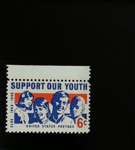 1968 6c Support Our Youth, Elks, 100th Anniversary Scott 1342 Mint F/VF NH