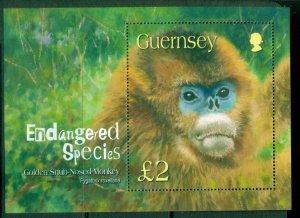 Guernsey 2004 Endangered Species - Chinese New Year Monkey MS MUH