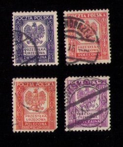 POLAND Sc O17-O20 OFFICIALS POLISH EAGLE USED 2 SETS F-VF