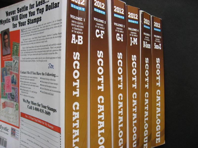 Scott 2012 set of 6 catalogs, used, worn a bit but still useful, check them out!