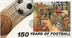 Guernsey 1998 FDC Sc 635 Cambridge Rules for Football (soccer) Sheet of 2