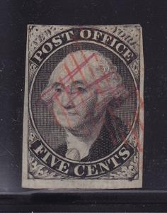 9X1 F-VF used neat light red cancel with nice color cv $ 550 ! see pic !