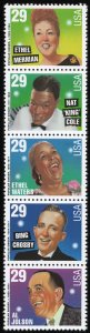 SC#2849-53 29¢ Popular Singers Vertical Strip of Five (1994) MNH