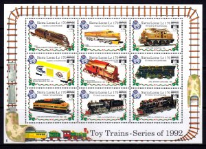 Sierra Leone 1992 Model Trains Mint MNH Miniature Sheet SC 1548
