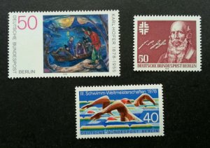 Germany Berlin Mix Lot 1978 Painting Swimming Sport Games (stamp) MNH