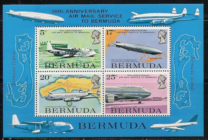 Bermuda 321a 1975 50th Airmail Service s.s. MNH