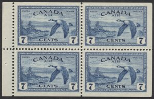 Canada #C9a 7c Canada Goose Booklet Pane of 4 VF Mint NH