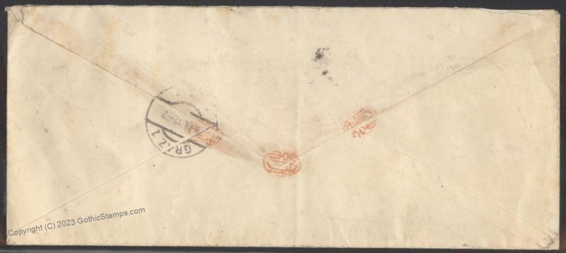 Japan 1912 20s Cover Registered Tokyo Graz Austria G112554