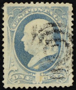 U.S. Used Stamp Scott #206 1c Franklin, Superb. Target Cancel. A Gem!