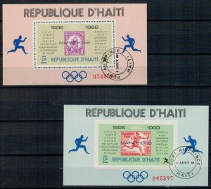 Haiti 1969 Used Stamps Souvenir Sheet Scott 616P-Q Sport Olympic Games Philately