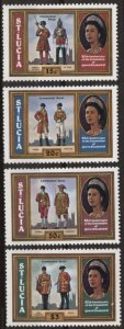 Saint Lucia 438-441 (mnh set or 4, no s/s) dress uniforms (1978)