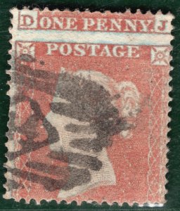 GB QV PENNY RED Stamp SG.17 1d (1854) sc16 Major *MISPERF* Variety Used SBR84