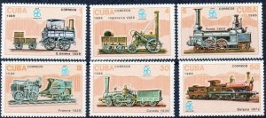 CUBA Sc# 2863-2868 TRAINS locomotives EXPO VANCOUVER 1986 Cpl set of 6 1986 MNH