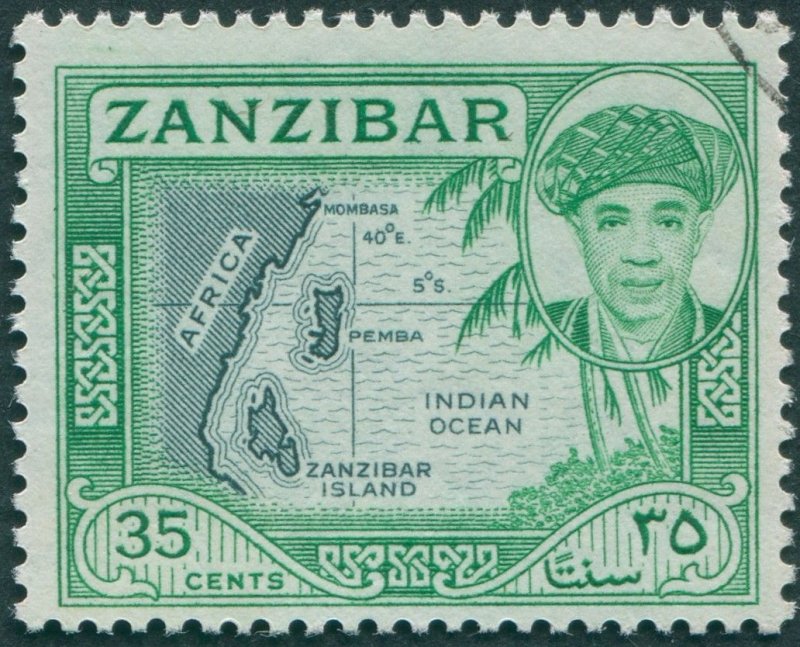 Zanzibar 1961 35c slate & emerald SG379 CTO