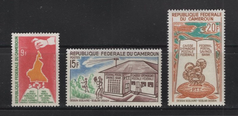 Cameroon  #415-17 (1965 Postal Savings Bank set ) VFMNH  CV $1.65
