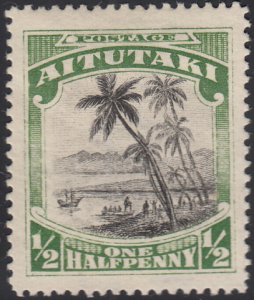 Aitutaki 1927 MH Sc 34 1/2p Landing of Captain Cook Wmk Variety