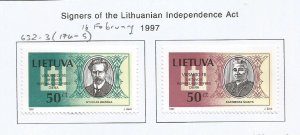 LITHUANIA - 1997 - Signers of Independence Act -  Perf 2v Set - M L H