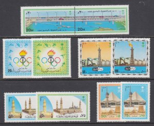 Saudi Arabia Sc 1039/1048 MNH. 1986-87 issues, 5 complete sets, VF