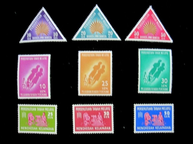 MALAYA FEDERATION - SCOTT# 105-113 -MH - CAT VAL $17.05