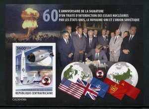 CENTRAL AFRICA  2023 60th ANN OFTHE NUCLEAR TEST BAN TREATY IMPF S/S WITH JFK NH