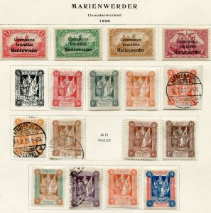 Marienwerder  Sc.# One Page  MH* & used from 1920