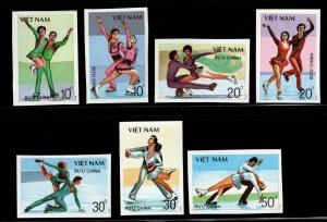 North Vietnam. Scott 1979-1985 MNH** Imperforate Paris Ice Skating  set