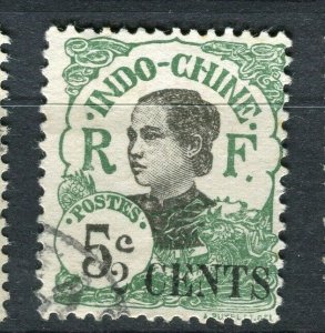 FRANCE; COLONIES INDO-CHINE 1922 early surcharged issue fine used 2c. value