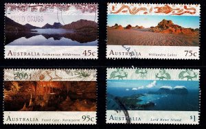 Australia 1996 World Heritage Areas Set of 4 Used