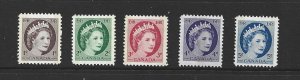 CANADA - 1954 QE II - WILDING PORTRAIT TAGGED - SCOTT 337p TO 342p - MNH