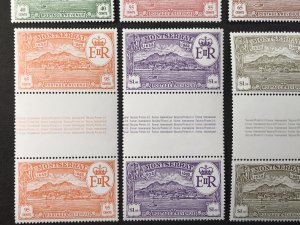 MONTSERRAT # 483A-483J-MINT/NEVER HINGED-COMPLETE SET OF GUTTER PAIRS----1982