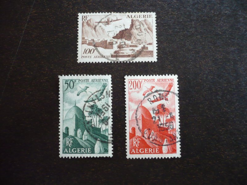 Stamps - Algeria - Scott# C8-C10 - Used Part Set of 3 Stamps