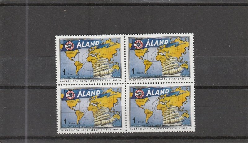 Aland  Scott#  63  MNH  Block of 4  (1992 Cape Horn Congress)