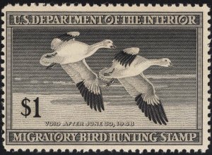 US #RW14 $1 Black Duck Stamp MINT NH SCV $55.00