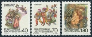 Liechtenstein 756-758,MNH.Michel 818-820. Shrovetide,Lenten customs,1983.