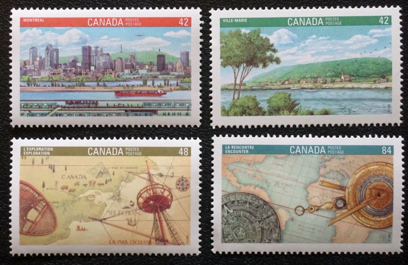 Canada Sc# 1404-1407 CITY OF MONTREAL history 350th ANNIVERSARY 1992 MINT MNH
