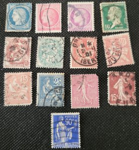 France, pre-WWII classic mix,1870-1939,2c-90c,remanent sets, SCV $7.75