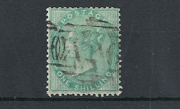 Gibraltar 1856 1s pale green sg73 fine used neat A26 (Gibraltar) numeral, nibb 