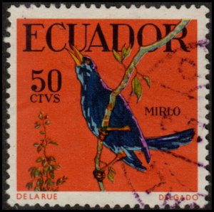 Ecuador 647 - Used - 50c Glossy Cowbird (1958)