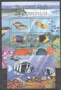 B0901 Dominica Fauna Marine Life Tropical Fish Of Dominica Bl+Kb Mnh