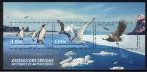 FRENCH ANTARCTIC 2017 Polar Birds S/S; Scott 573, Yvert F822; MNH