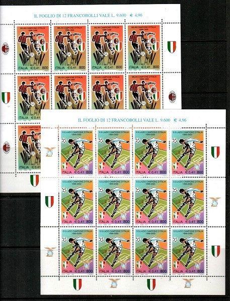 Italy Scott 2296, 2352 Mint NH sheets (Soccer) - Catalog Value $30.00