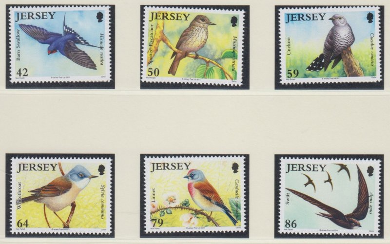 Jersey 2011,  Summer visitor birds set of 6. unmounted mint , NHM