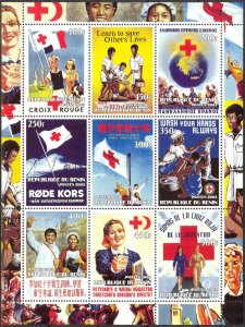 Benin 2003 Medicine Red Cross Sheet of 9 MNH