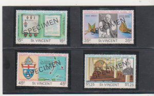 St. Vincent Scott # 495-498 Specimen Overprints 1977 DIOCESE of the WIND set MNH