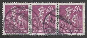 Doyle's_Stamps: Used 1923 German Reich Inflationary Strip of Three, Scott #224