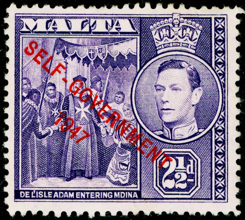 MALTA SG239, 2½d dull violet, NH MINT.