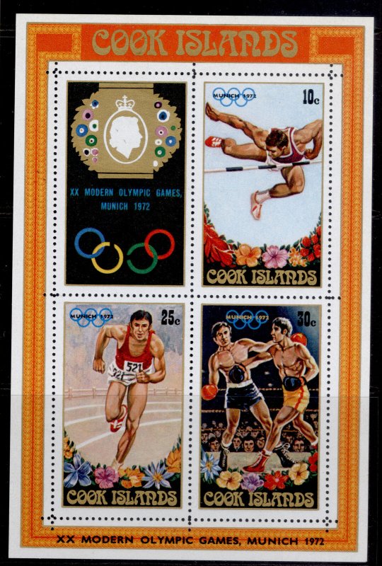 COOK ISLANDS QEII SG MS405, 1972 Olympic Games mini sheet, NH MINT.