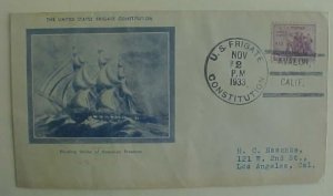 US SHIP CONSTITUTION CATALINA ISLAND 1933 CACHETED